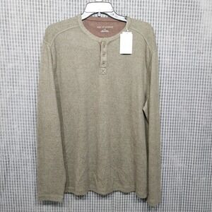 Age of Wisdom Mens Henley Shirt Long Sleeve Large Sage
